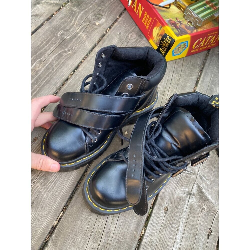 Dr Martens Black Platform Buckle Ankle Boots - Women's - Picture 5 of 11